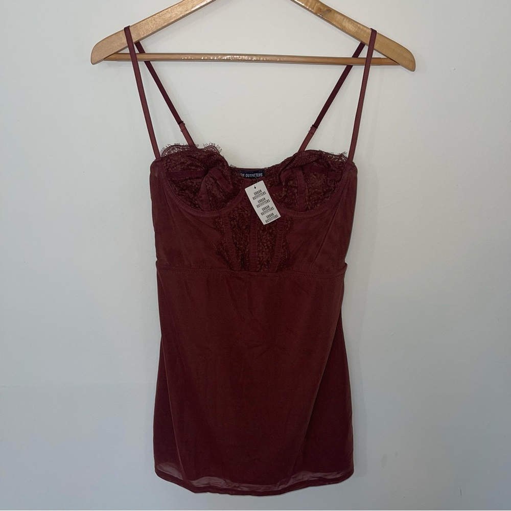 Urban Outfitters NWT Modern Love Bustier Mini Dress Chocolate